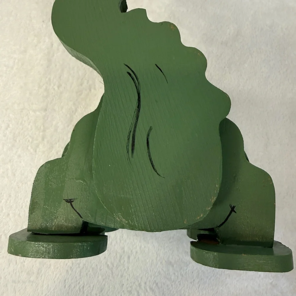 Charming Green Reptile Alligator Crocodile Habitat Decor Artist Signed Bob Wells